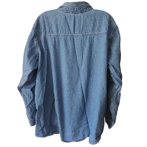 Bobbie Brooks Fall Harvest Autumn Long Sleeve Denim Button Down Size 22/24 - Picture 2 of 5